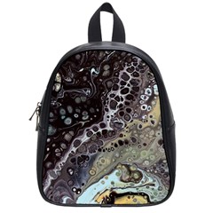 Black Marble Abstract Pattern Texture School Bag (small) by Jancukart