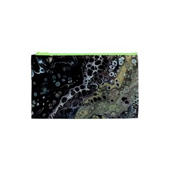 Black Marble Abstract Pattern Texture Cosmetic Bag (xs) by Jancukart