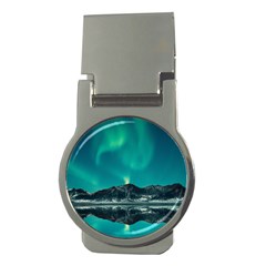 Blue And Green Sky And Mountain Money Clips (round) 