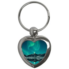 Blue And Green Sky And Mountain Key Chain (heart)