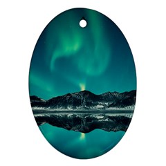 Blue And Green Sky And Mountain Ornament (oval)