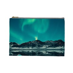 Blue And Green Sky And Mountain Cosmetic Bag (large) by Jancukart