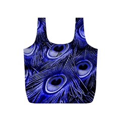 Purple Peacock Feather Full Print Recycle Bag (s) by Jancukart