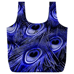 Purple Peacock Feather Full Print Recycle Bag (xxxl) by Jancukart