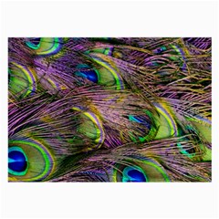 Green Purple And Blue Peacock Feather Large Glasses Cloth by Jancukart
