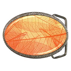 Orange Leaves Colorful Transparent Texture Of Natural Background Belt Buckles