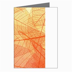 Orange Leaves Colorful Transparent Texture Of Natural Background Greeting Cards (pkg Of 8) by Jancukart