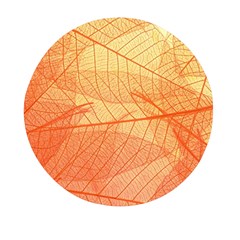 Orange Leaves Colorful Transparent Texture Of Natural Background Mini Round Pill Box (pack Of 5)