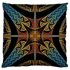 Abstract, Pattern Arabesque Design Tile Decoration Seamless Large Premium Plush Fleece Cushion Case (one Side) by Jancukart