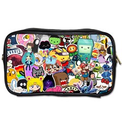 Assorted Cartoon Characters Doodle  Style Heroes Toiletries Bag (one Side) by Jancukart