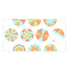 Umbrella T- Shirt Summer Vacation  Umbrella Pattern (sand) T- Shirt Satin Shawl 45  X 80  by maxcute