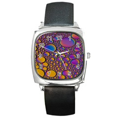 Bubble Color Square Metal Watch by artworkshop