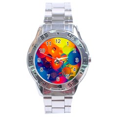 Colorfull Pattern Stainless Steel Analogue Watch by artworkshop