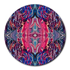 Abstract Arabesque Round Mousepad by kaleidomarblingart