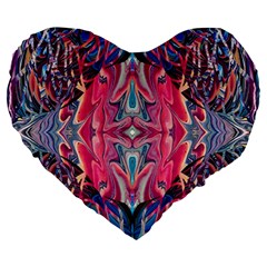 Abstract Arabesque Large 19  Premium Heart Shape Cushions by kaleidomarblingart