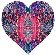 Abstract Arabesque Wooden Puzzle Heart by kaleidomarblingart