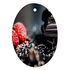 Chocolate Dark Oval Ornament (two Sides) by artworkshop