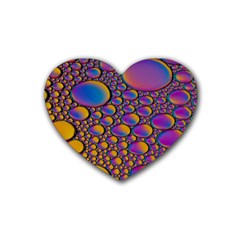 Bubble Color Rubber Heart Coaster (4 Pack) by artworkshop