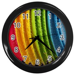  Colorful Illustrations Wall Clock (black) by artworkshop