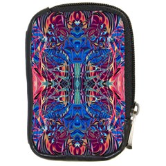 Cobalt Arabesque Compact Camera Leather Case by kaleidomarblingart