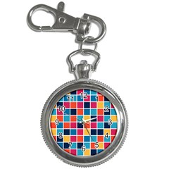 Square Plaid Checkered Pattern Key Chain Watches