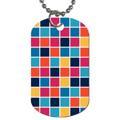 Square Plaid Checkered Pattern Dog Tag (two Sides)