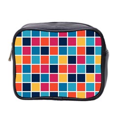 Square Plaid Checkered Pattern Mini Toiletries Bag (two Sides) by Ravend