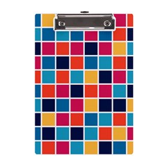 Square Plaid Checkered Pattern A5 Acrylic Clipboard by Ravend