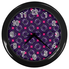 Geometric Pattern Retro Style Wall Clock (black)