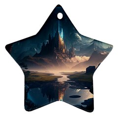 Space Planet Universe Galaxy Moon Star Ornament (two Sides) by Ravend