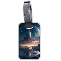 Space Planet Universe Galaxy Moon Luggage Tag (two Sides) by Ravend