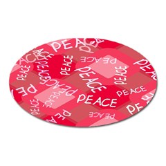Background Peace Doodles Graphic Oval Magnet