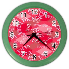 Background Peace Doodles Graphic Color Wall Clock