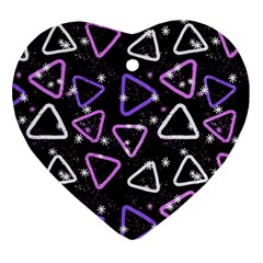 Abstract Background Graphic Pattern Heart Ornament (two Sides) by Ravend