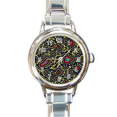 Background Graphic Art Round Italian Charm Watch