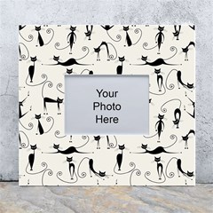 Pattern Cats Black Feline Kitten White Wall Photo Frame 5  X 7  by Ravend