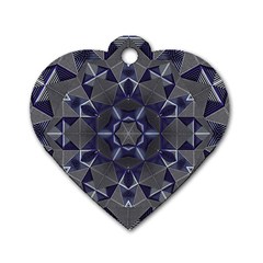 Kaleidoscope Geometric Pattern Dog Tag Heart (two Sides) by Ravend