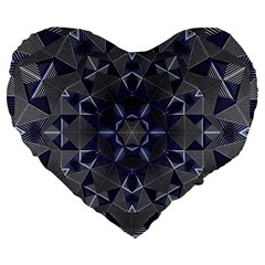 Kaleidoscope Geometric Pattern Large 19  Premium Flano Heart Shape Cushions
