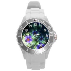 Fractalflowers Round Plastic Sport Watch (l) by Sparkle