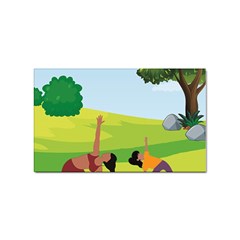 Mother And Daughter Yoga Art Celebrating Motherhood And Bond Between Mom And Daughter. Sticker Rectangular (10 pack)