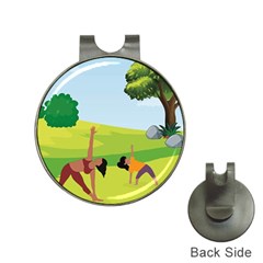 Mother And Daughter Yoga Art Celebrating Motherhood And Bond Between Mom And Daughter  Hat Clips With Golf Markers