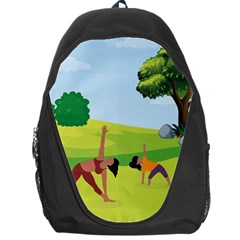 Mother And Daughter Yoga Art Celebrating Motherhood And Bond Between Mom And Daughter  Backpack Bag