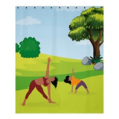 Mother And Daughter Yoga Art Celebrating Motherhood And Bond Between Mom And Daughter  Shower Curtain 60  X 72  (medium) 
