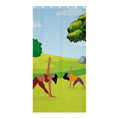 Mother And Daughter Yoga Art Celebrating Motherhood And Bond Between Mom And Daughter  Shower Curtain 36  X 72  (stall) 