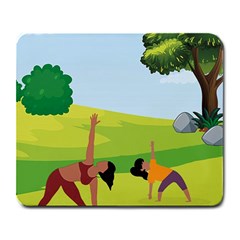 Mother And Daughter Yoga Art Celebrating Motherhood And Bond Between Mom And Daughter  Large Mousepad by SymmekaDesign