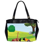 Mother And Daughter Yoga Art Celebrating Motherhood And Bond Between Mom And Daughter. Oversize Office Handbag (2 Sides) Front