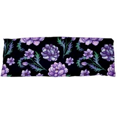 Elegant Purple Pink Peonies In Dark Blue Background Body Pillow Case (dakimakura)