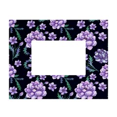 Elegant Purple Pink Peonies In Dark Blue Background White Tabletop Photo Frame 4 x6 
