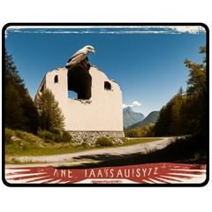  Us Ventag Eagles Travel Poster Graphic Style Redbleuwhite  One Side Fleece Blanket (medium)