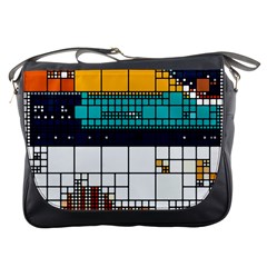 Abstract Statistics Rectangles Classification Messenger Bag by Pakemis